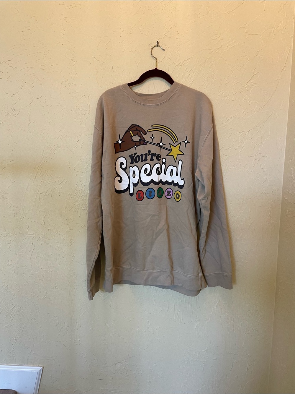 You're Special Graphic Crewneck Sweater - Taupe